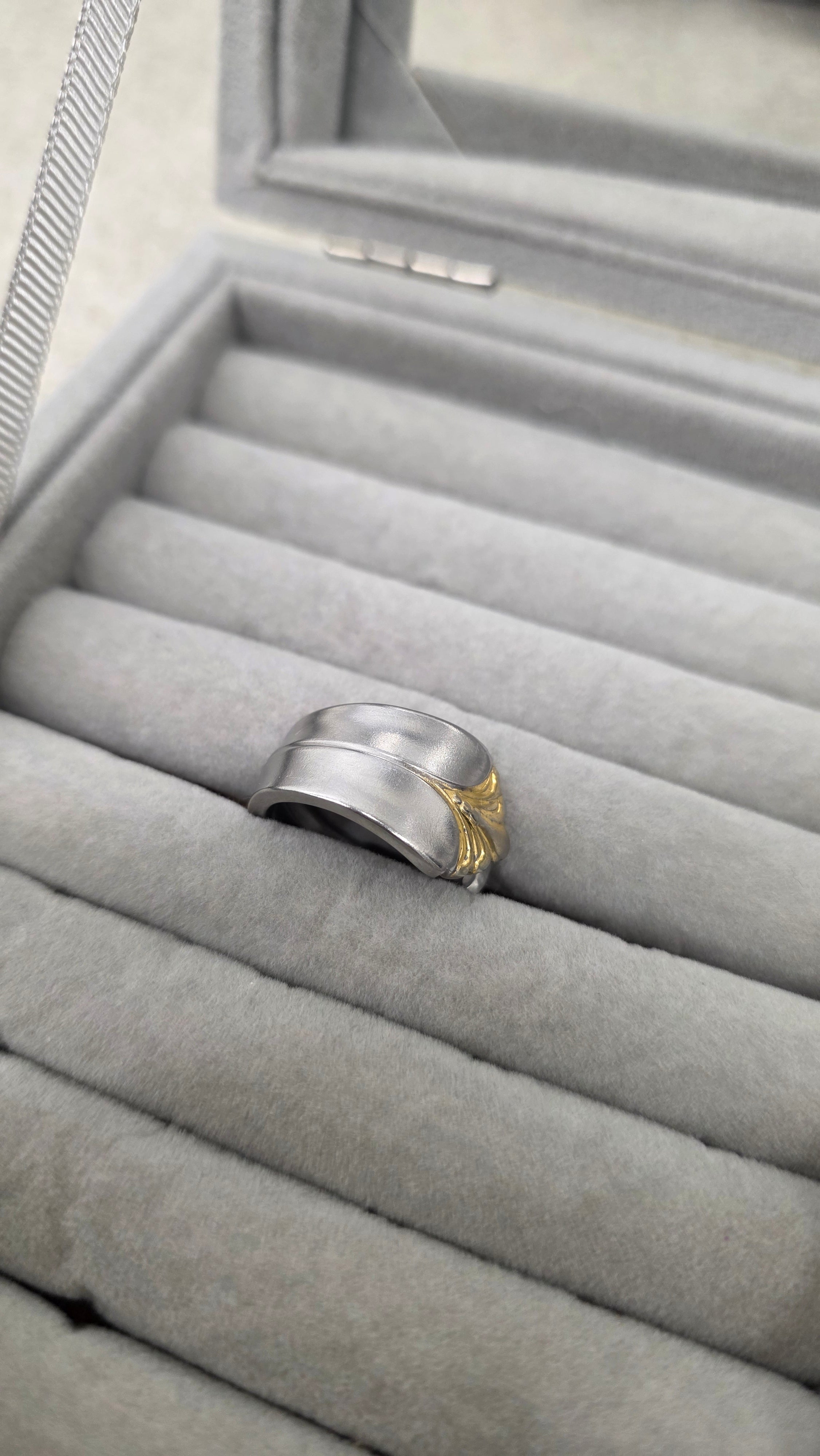 Gold Stripe Spoon Ring
